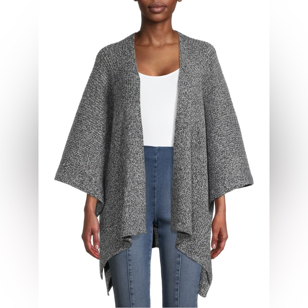 Time and Tru Women's Ribbed Ruana Wrap